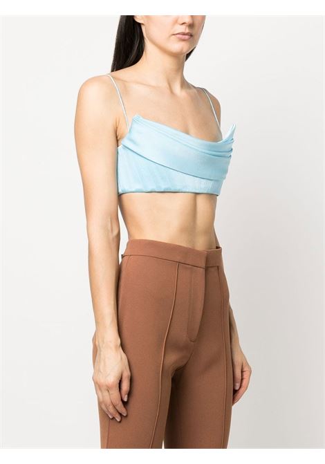 Light blue draped-detail cropped corset - women ALEX PERRY | T179LGHTBL